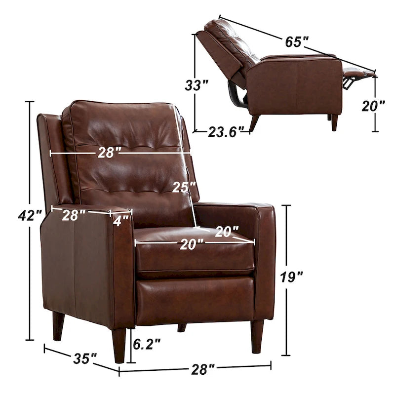 Fauteuil inclinable, Fauteuil inclinable en tissu avec décoration rivetée, Fauteuil d'appoint individuel