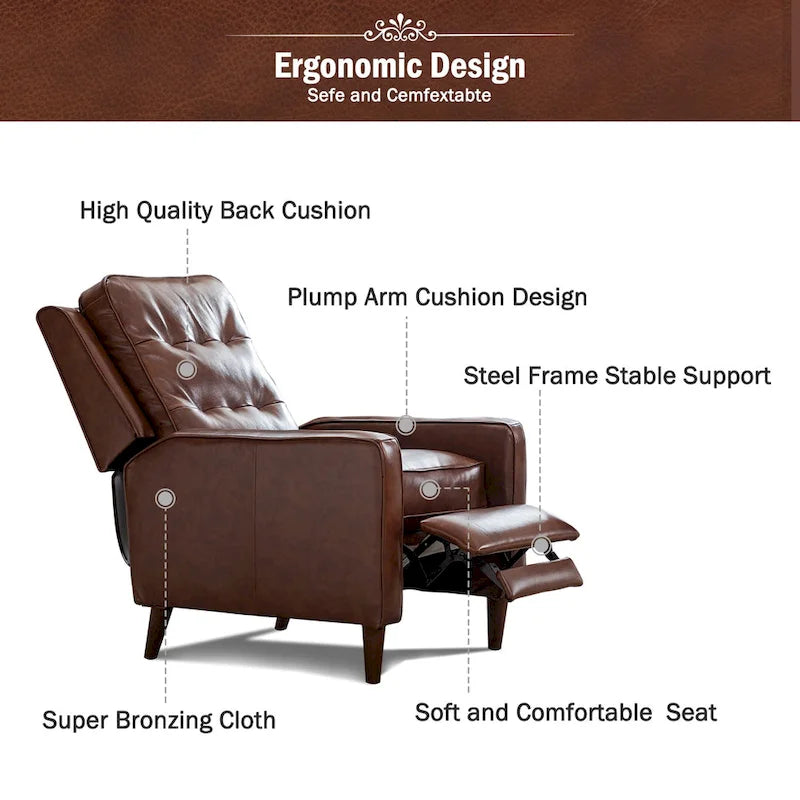 Fauteuil inclinable, Fauteuil inclinable en tissu avec décoration rivetée, Fauteuil d'appoint individuel