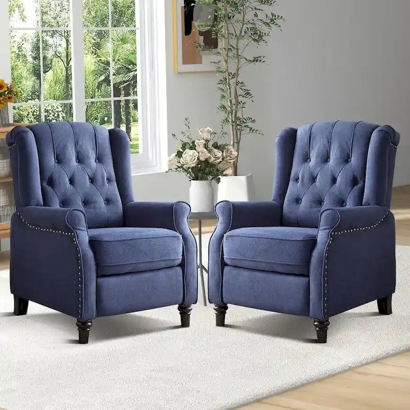 Fauteuil inclinable, Fauteuil inclinable en tissu avec décoration rivetée, Fauteuil d'appoint individuel