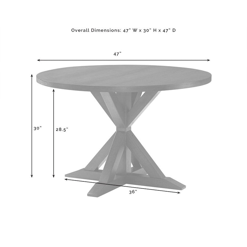 Crosley Hayden Ensemble de salle à manger rond 5 pièces Table ardoise, 4 chaises