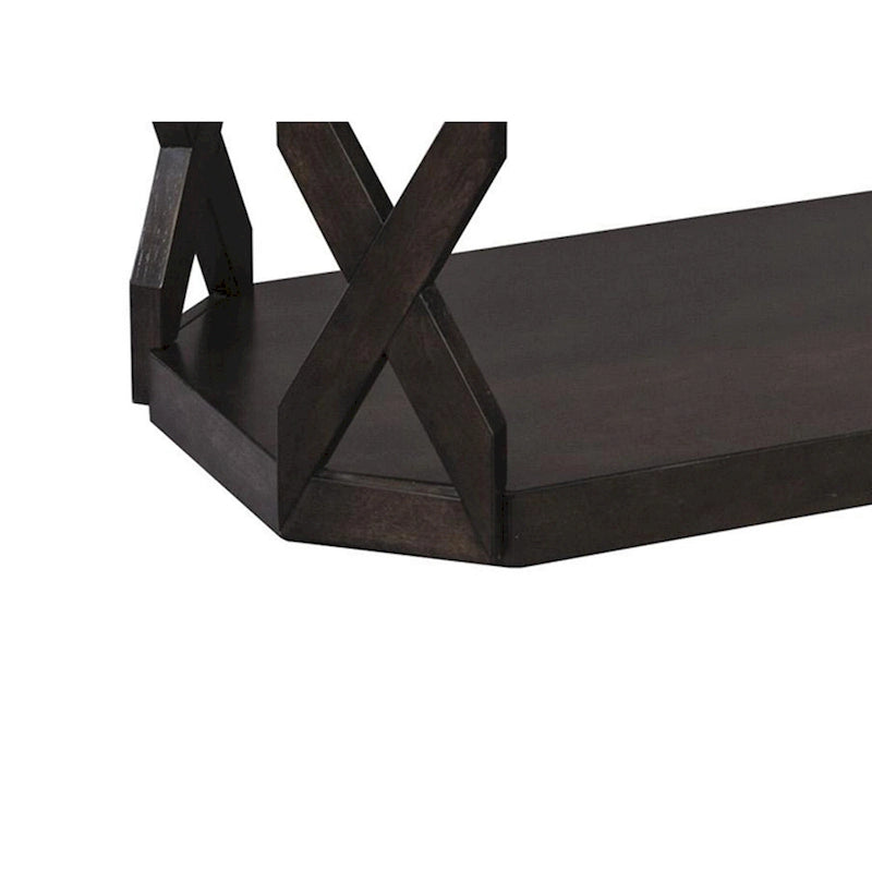 Ensemble de tables effet marbre comprenant 1 table basse et 2 tables d'appoint, gris et marron
