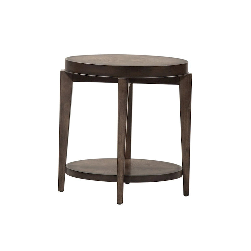 Table d'appoint ovale Penton Espresso Stone