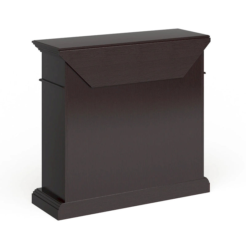 Cheminée électrique d'angle convertible avec meuble média et manteau en fausse pierre SEI Furniture Ebony