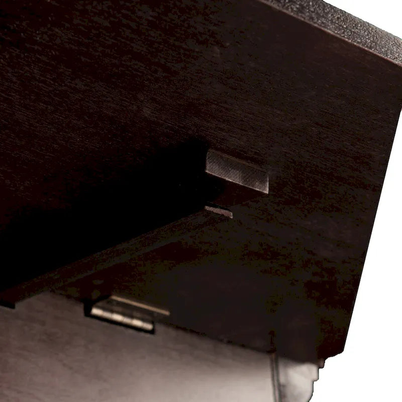 Cheminée électrique d'angle convertible avec meuble média et manteau en fausse pierre SEI Furniture Ebony