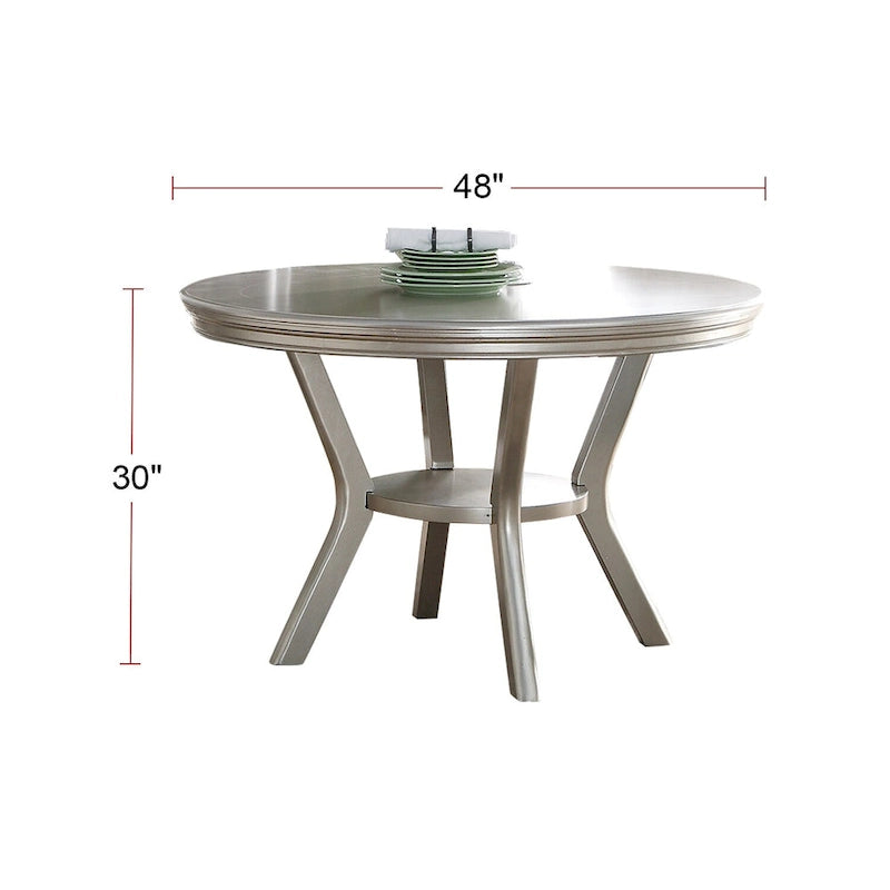 Table de salle à manger en argent vieilli