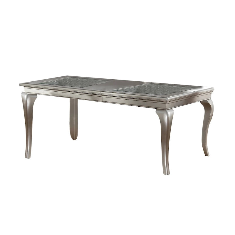 Table de salle à manger en argent vieilli