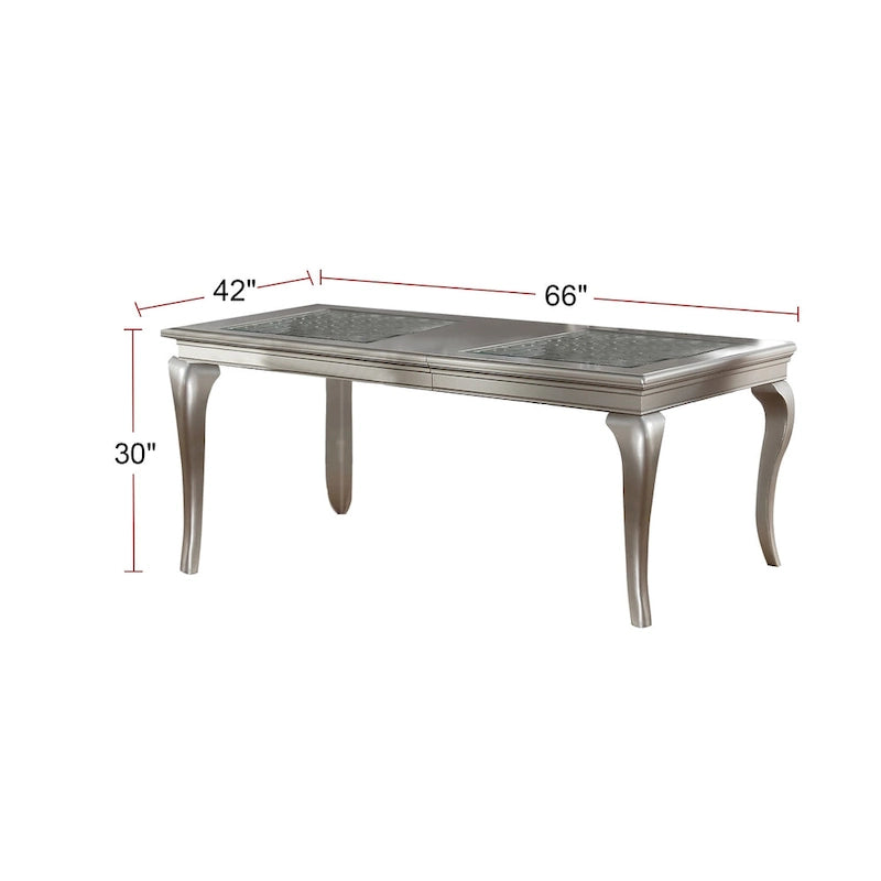 Table de salle à manger en argent vieilli