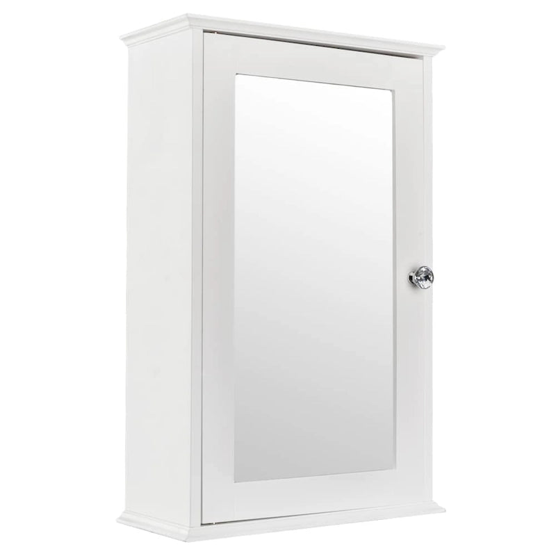 Armoire de toilette murale simple avec miroir, pour salle de bain, étagère, blanche
