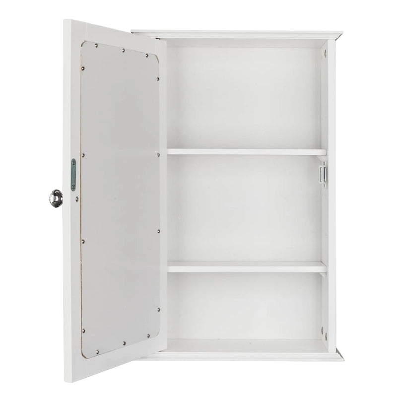 Armoire de toilette murale simple avec miroir, pour salle de bain, étagère, blanche