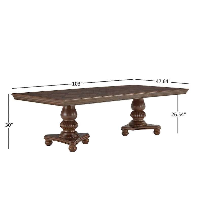 Table de salle à manger à double pied Constantinople avec rallonge par iNSPIRE Q Classic