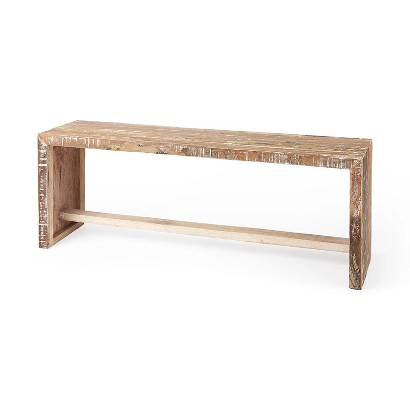Solveig Light Brown Reclaimed Wood Bench - 47W x 13D x 18H