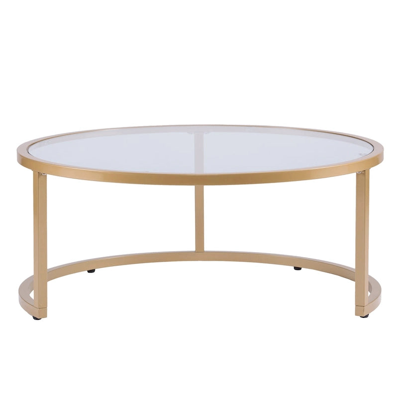 Tables basses gigognes rondes dorées SEI Furniture Grant – Lot de 2