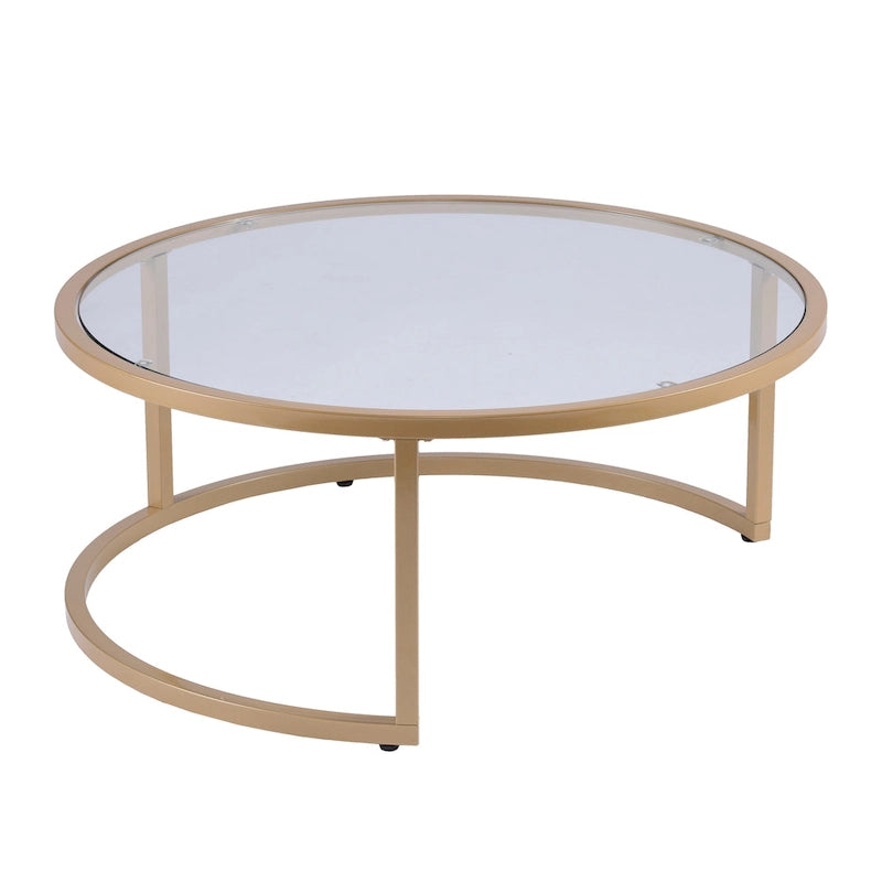 Tables basses gigognes rondes dorées SEI Furniture Grant – Lot de 2