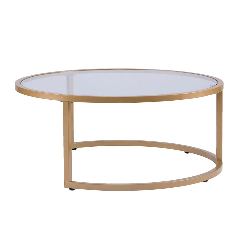 Tables basses gigognes rondes dorées SEI Furniture Grant – Lot de 2