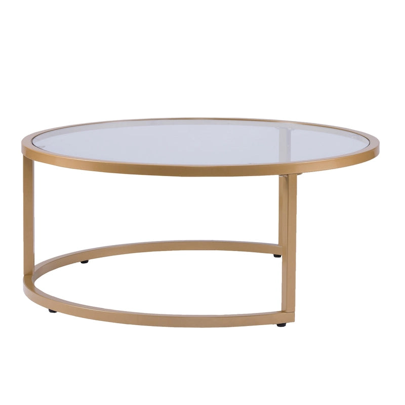 Tables basses gigognes rondes dorées SEI Furniture Grant – Lot de 2