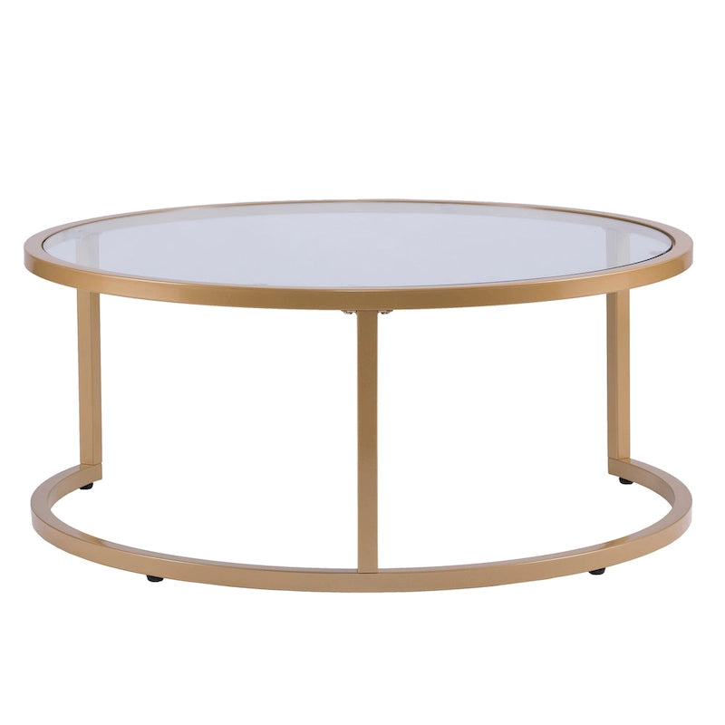 Tables basses gigognes rondes dorées SEI Furniture Grant – Lot de 2