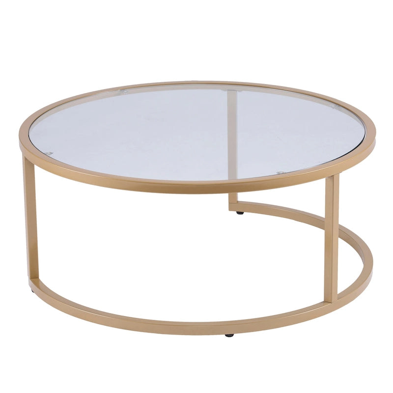 Tables basses gigognes rondes dorées SEI Furniture Grant – Lot de 2