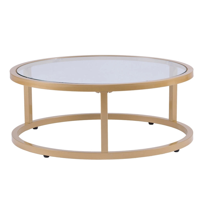 Tables basses gigognes rondes dorées SEI Furniture Grant – Lot de 2