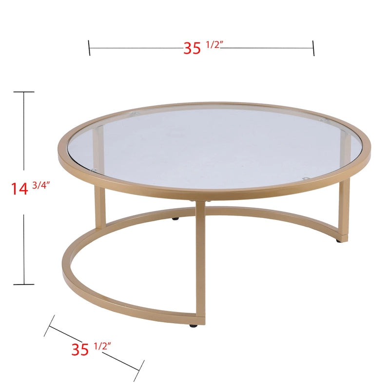 Tables basses gigognes rondes dorées SEI Furniture Grant – Lot de 2