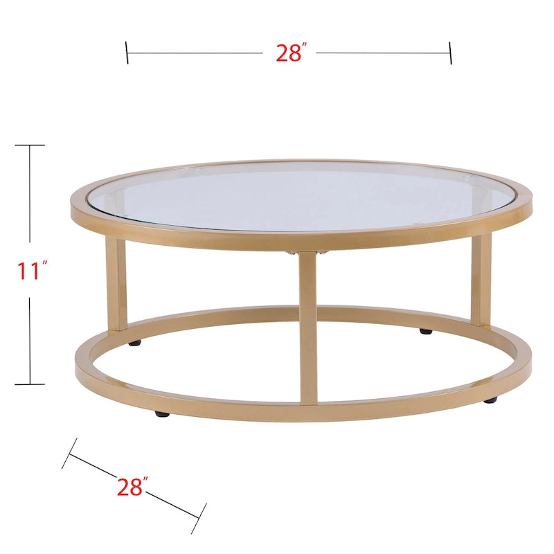 Tables basses gigognes rondes dorées SEI Furniture Grant – Lot de 2