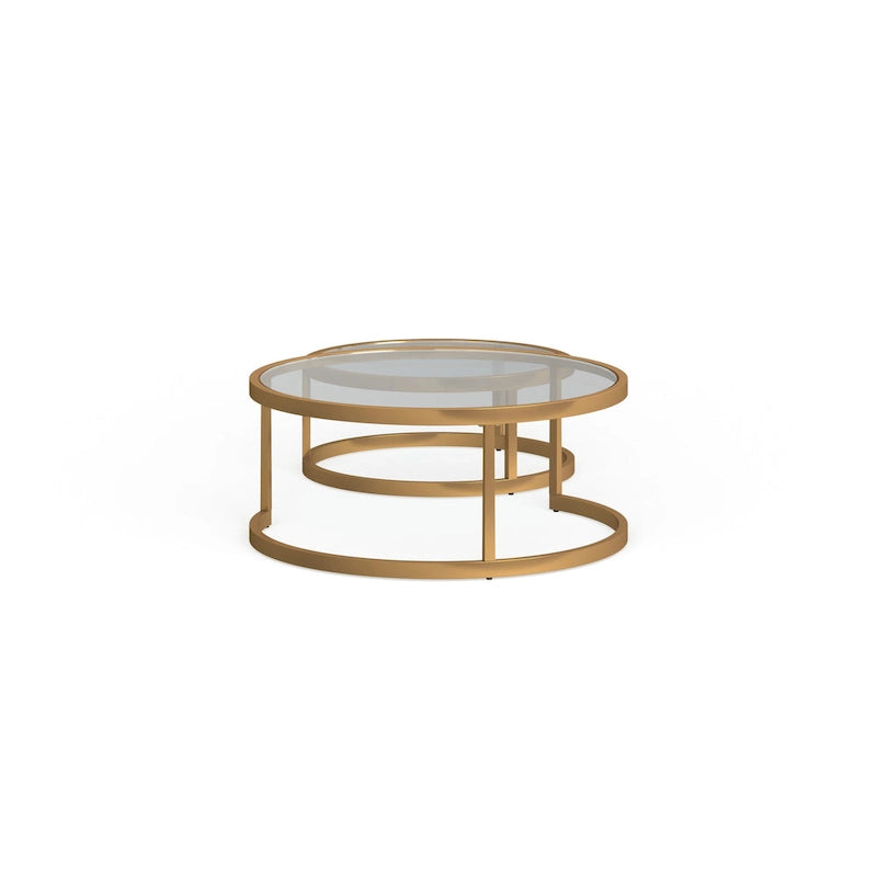 Tables basses gigognes rondes dorées SEI Furniture Grant – Lot de 2