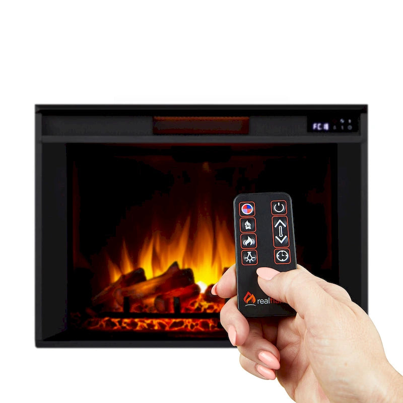 Meuble TV avec cheminée électrique Tracey 84 blanc vieilli de Real Flame