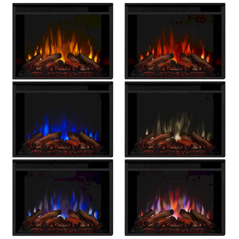 Meuble TV avec cheminée électrique Tracey 84 blanc vieilli de Real Flame