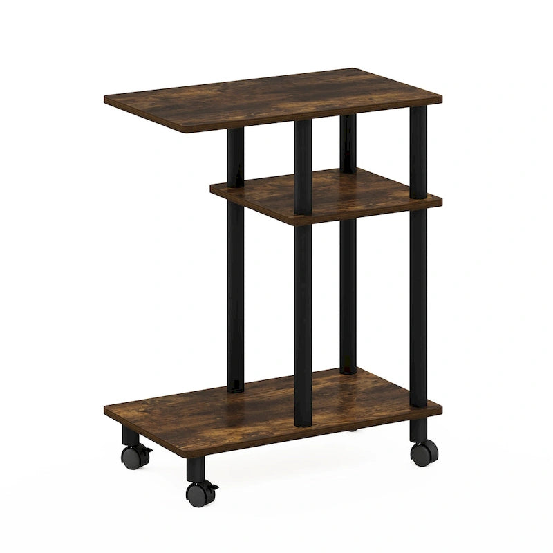 Table d'appoint de canapé en forme de U Turn-N-Tube Furinno avec roulettes