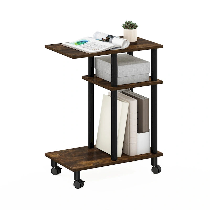 Table d'appoint de canapé en forme de U Turn-N-Tube Furinno avec roulettes
