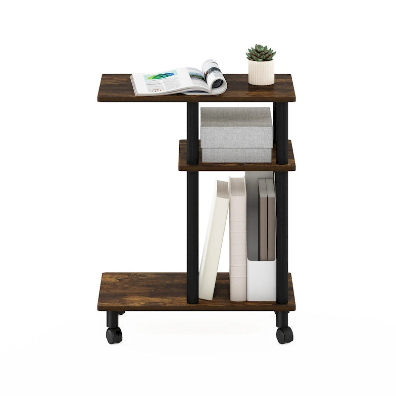 Table d'appoint de canapé en forme de U Turn-N-Tube Furinno avec roulettes
