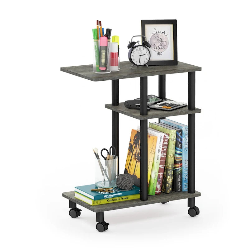 Table d'appoint de canapé en forme de U Turn-N-Tube Furinno avec roulettes