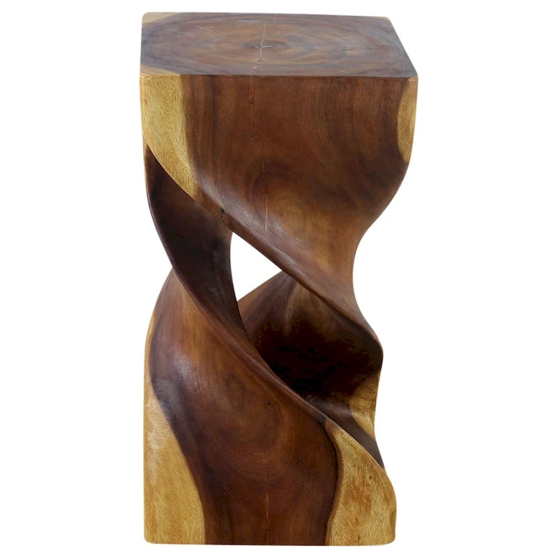 Haussmann Bois Double Torsion Tabouret Table 12 po CA x 23 po H Chêne Huilé - 12 x 12 x 23