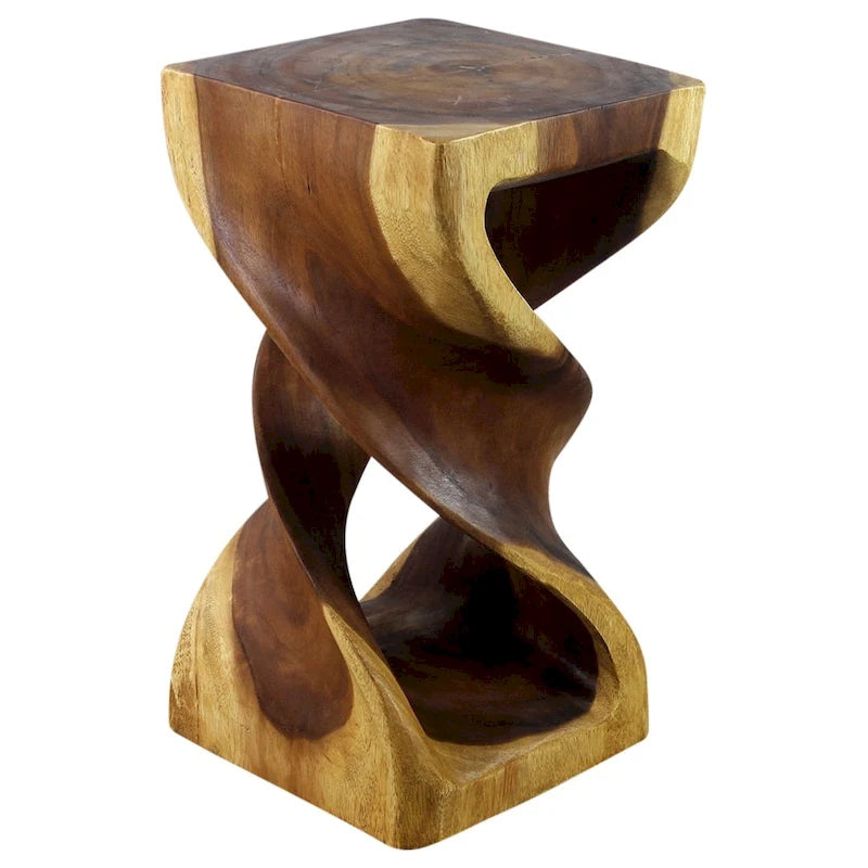 Haussmann Bois Double Torsion Tabouret Table 12 po CA x 23 po H Chêne Huilé - 12 x 12 x 23