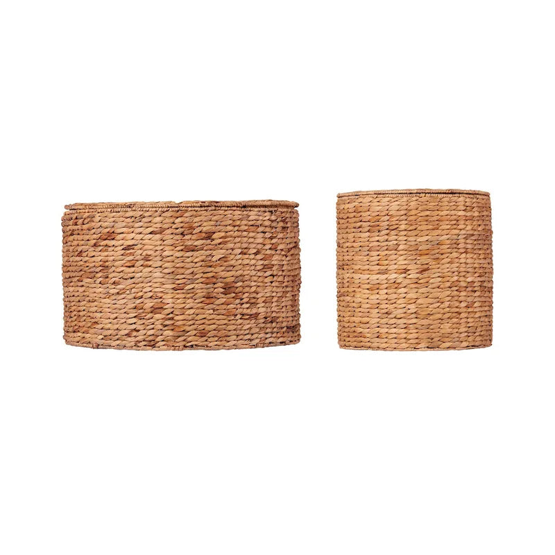Tables basses SEI Furniture Sachi en jacinthe d'eau tressée naturelle (lot de 2) avec rangement