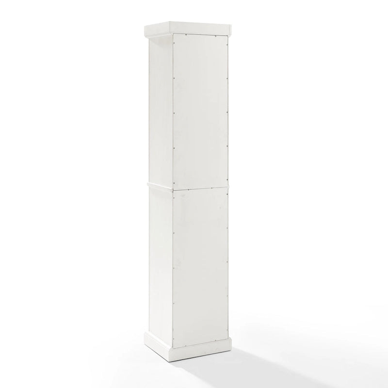 Meuble haut de rangement en lin Crosley Seaside, blanc vieilli