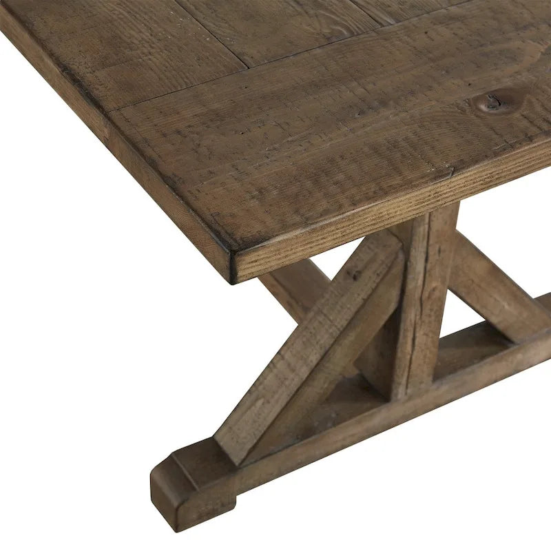 Table de ferme Paloma avec tréteaux en bois recyclé par iNSPIRE Q Artisan