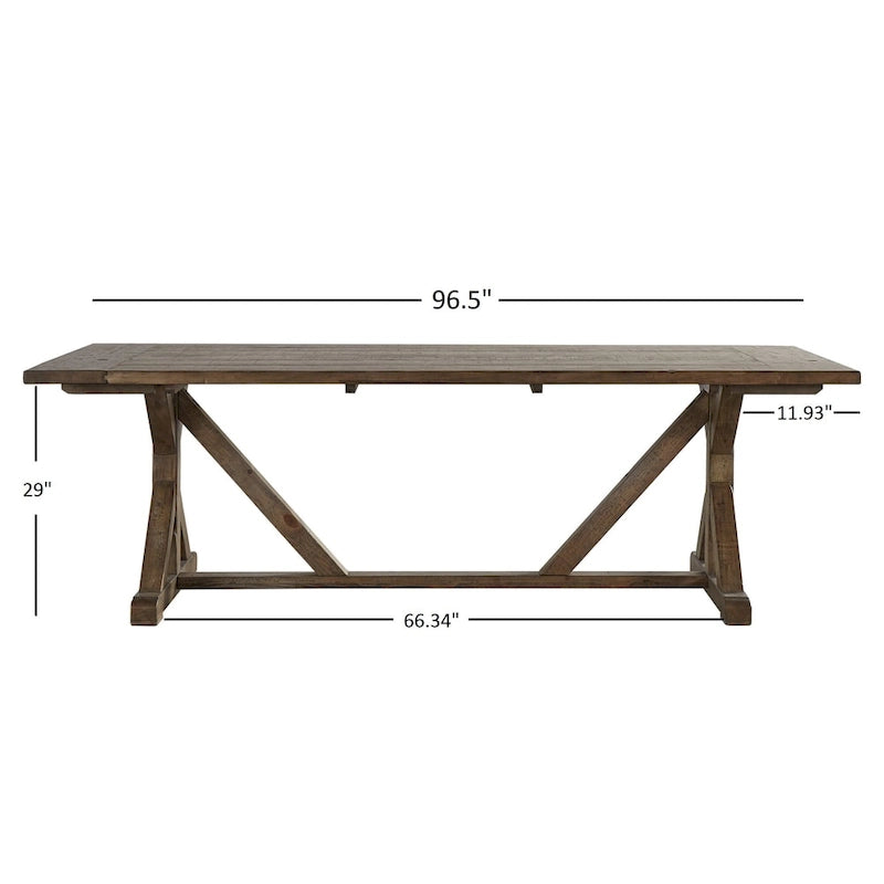 Table de ferme Paloma avec tréteaux en bois recyclé par iNSPIRE Q Artisan