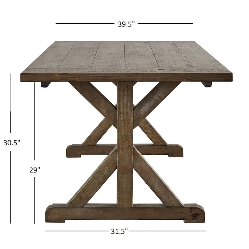 Table de ferme Paloma avec tréteaux en bois recyclé par iNSPIRE Q Artisan
