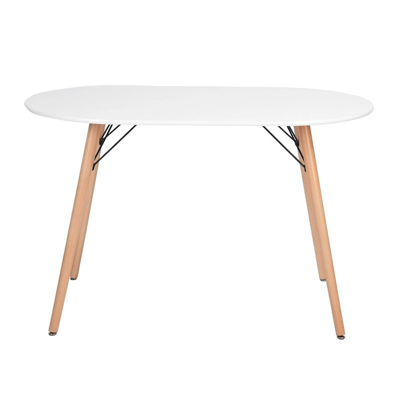 HomyLin Table à manger rectangulaire blanche de 120 cm pour 4 à 6 personnes