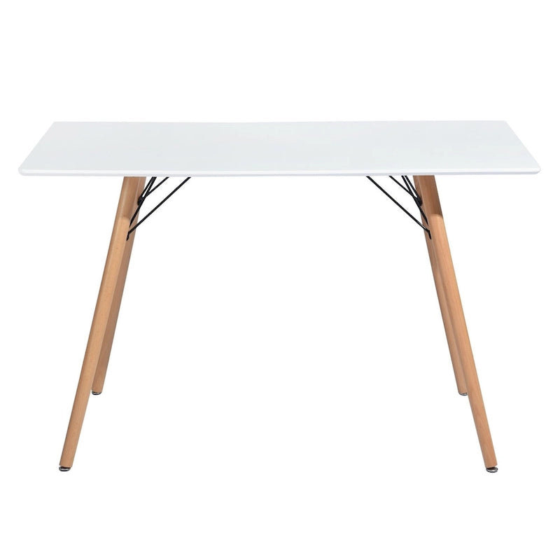 HomyLin Table à manger rectangulaire blanche de 120 cm pour 4 à 6 personnes