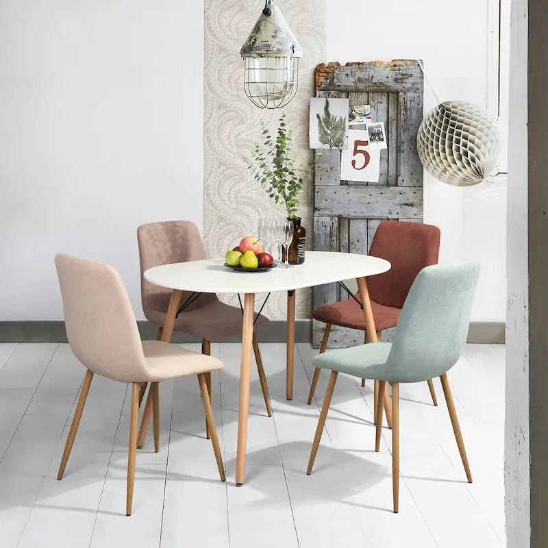 HomyLin Table à manger rectangulaire blanche de 120 cm pour 4 à 6 personnes