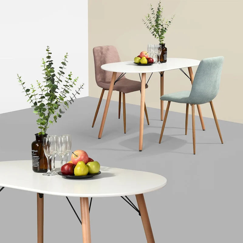 HomyLin Table à manger rectangulaire blanche de 120 cm pour 4 à 6 personnes