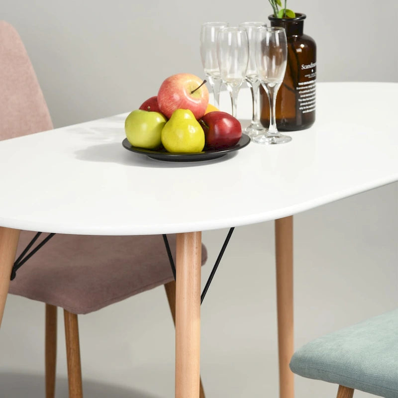 HomyLin Table à manger rectangulaire blanche de 120 cm pour 4 à 6 personnes