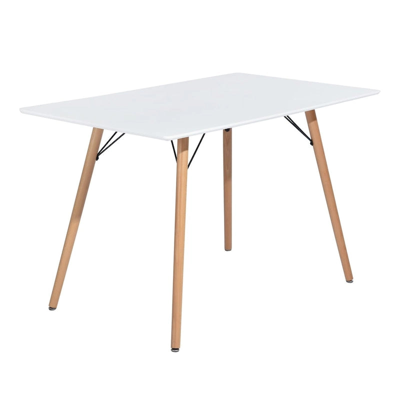 HomyLin Table à manger rectangulaire blanche de 120 cm pour 4 à 6 personnes