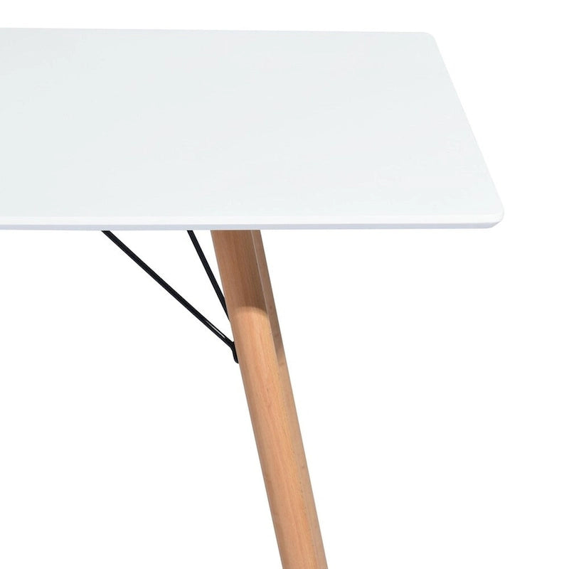 HomyLin Table à manger rectangulaire blanche de 120 cm pour 4 à 6 personnes