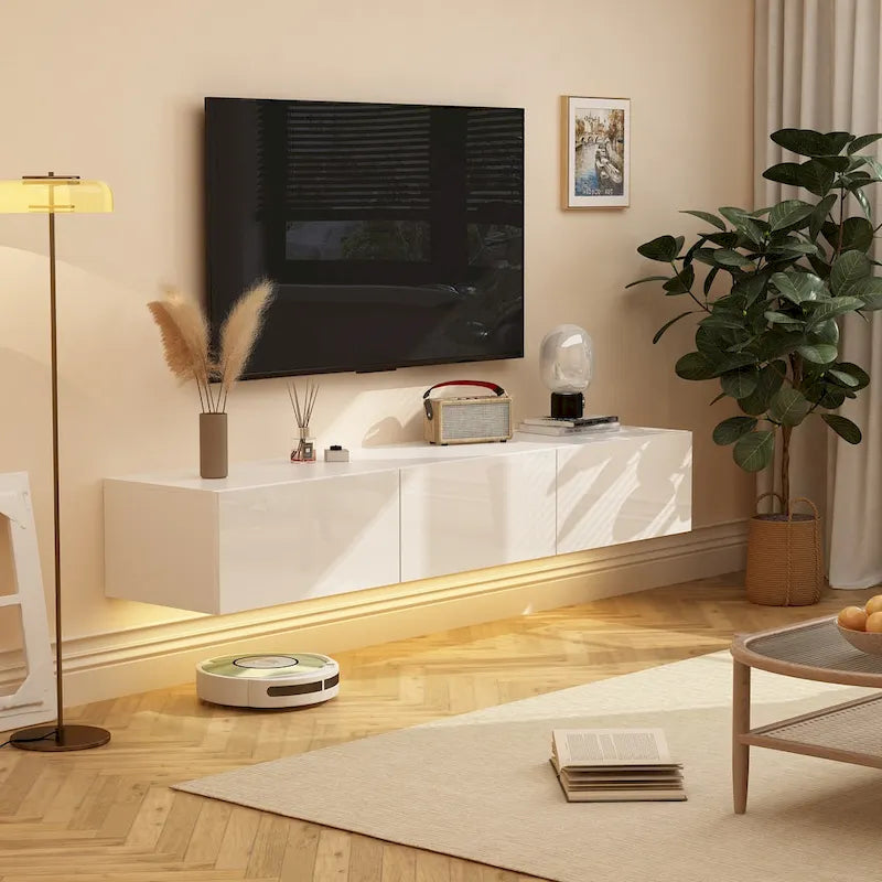 Meuble TV flottant mural avec LEDMeuble TV Meuble TV flottant
