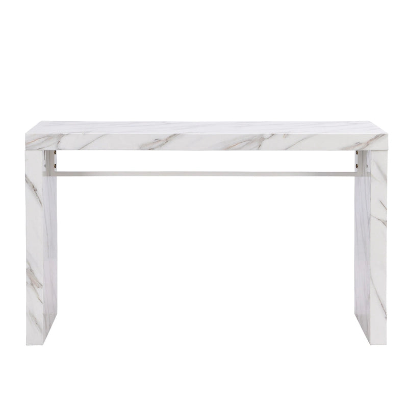 Table de hauteur de comptoir Amereti de 60 po en faux marbre par Furniture of America