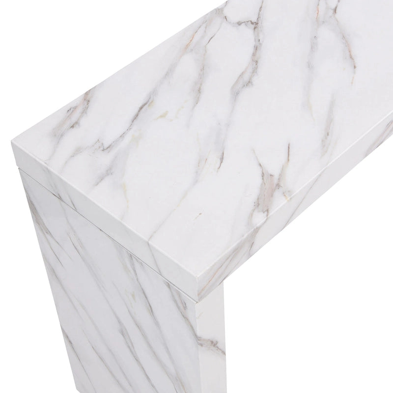 Table de hauteur de comptoir Amereti de 60 po en faux marbre par Furniture of America
