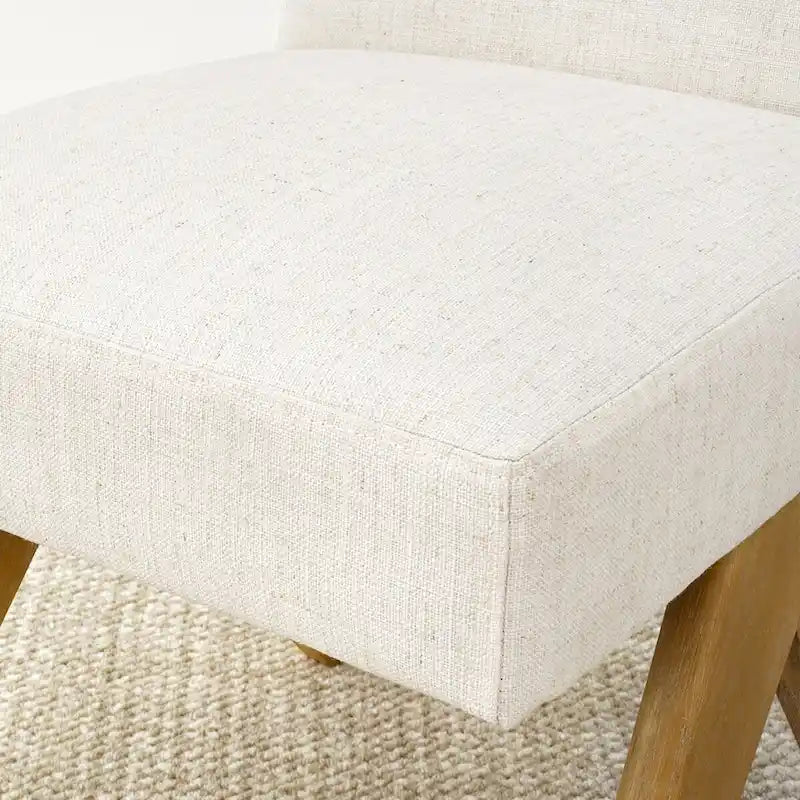 Chaise de salle à manger moderne du milieu du siècle en lin