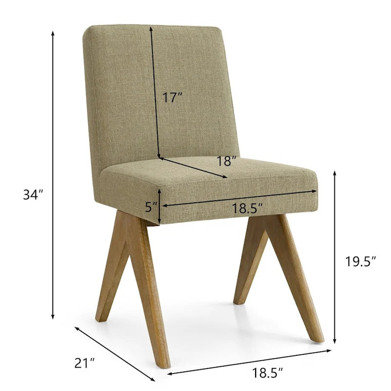 Chaise de salle à manger moderne du milieu du siècle en lin